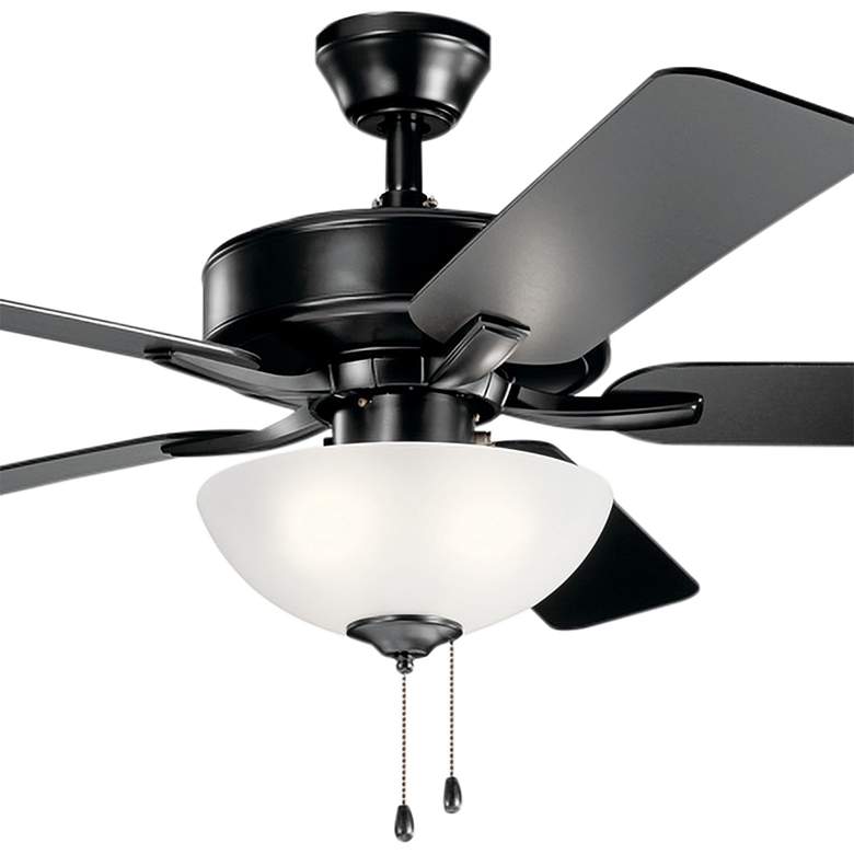 Image 2 52" Kichler Basics Pro Select Satin Black Ceiling Fan with Pull Chain more views
