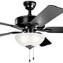 52" Kichler Basics Pro Select Satin Black Ceiling Fan with Pull Chain