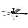 1_52" Kichler Basics Pro Select Satin Black LED Ceiling Fan