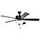 52" Kichler Basics Pro Select Satin Black LED Ceiling Fan
