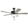 2_52" Kichler Basics Pro Select Satin Black LED Ceiling Fan more views