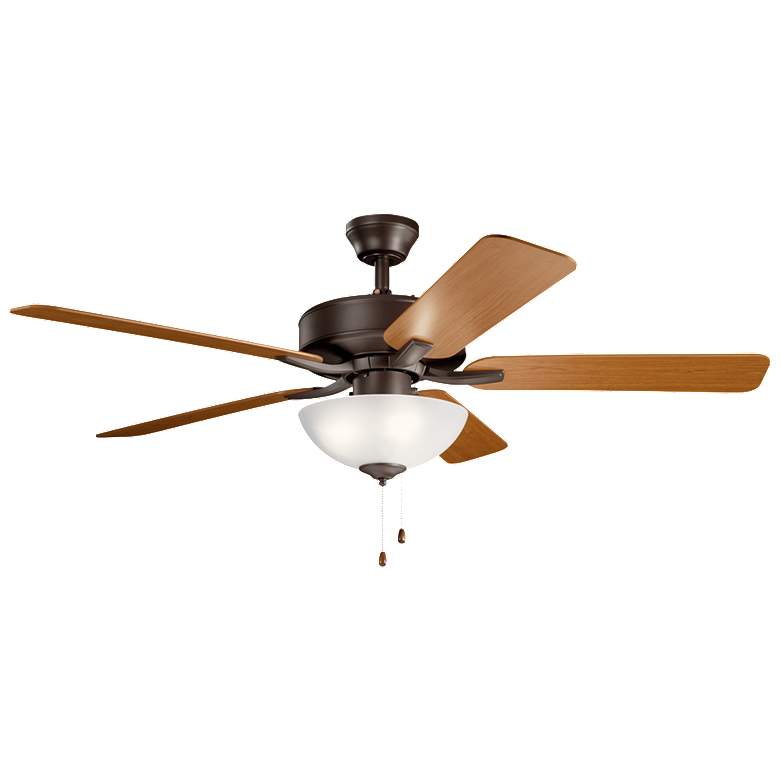 Image 1 52" Kichler Basics Pro Select Satin Bronze Ceiling Fan with Pull Chain