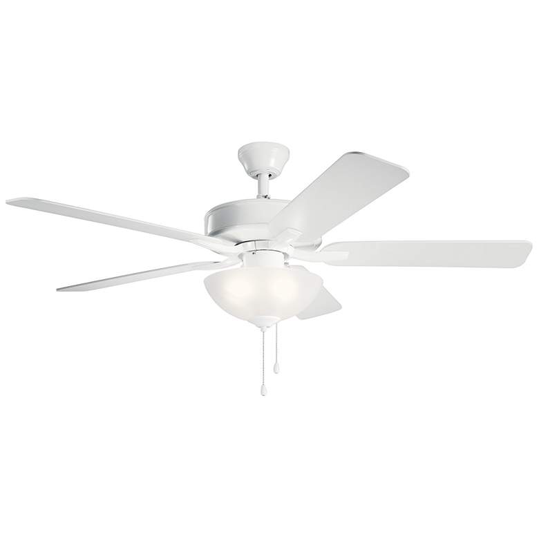 Image 1 52 inch Kichler Basics Pro Select White Fan with Light and Pull Chain