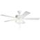 52" Kichler Basics Pro Select White Fan with Light and Pull Chain