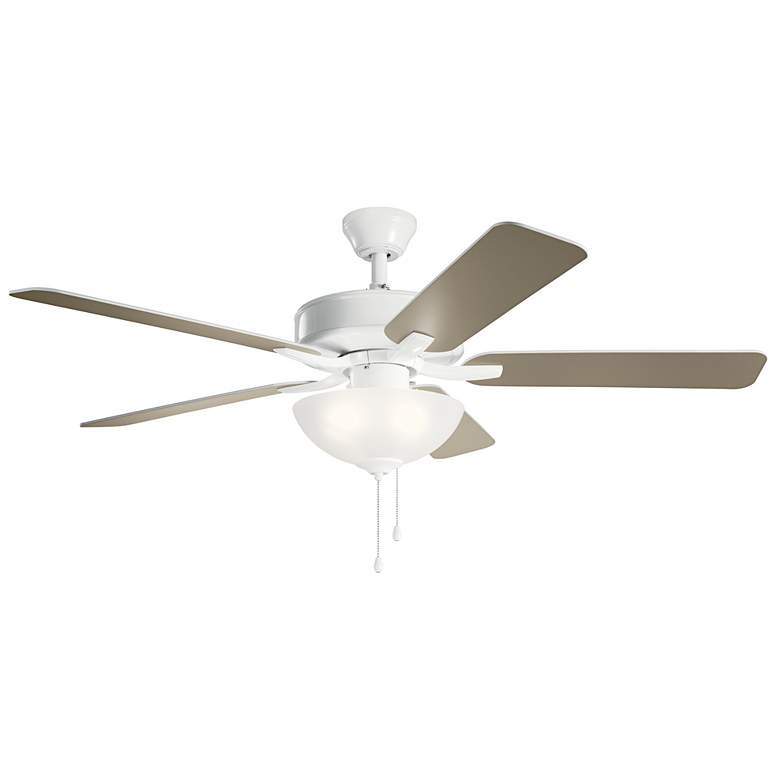 Image 3 52" Kichler Basics Pro Select White Fan with Light and Pull Chain more views
