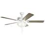 52" Kichler Basics Pro Select White Fan with Light and Pull Chain