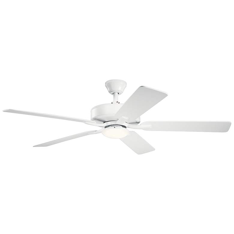 Image 1 52 inch Kichler Basics Pro White Finish Ceiling Fan with Wall Control