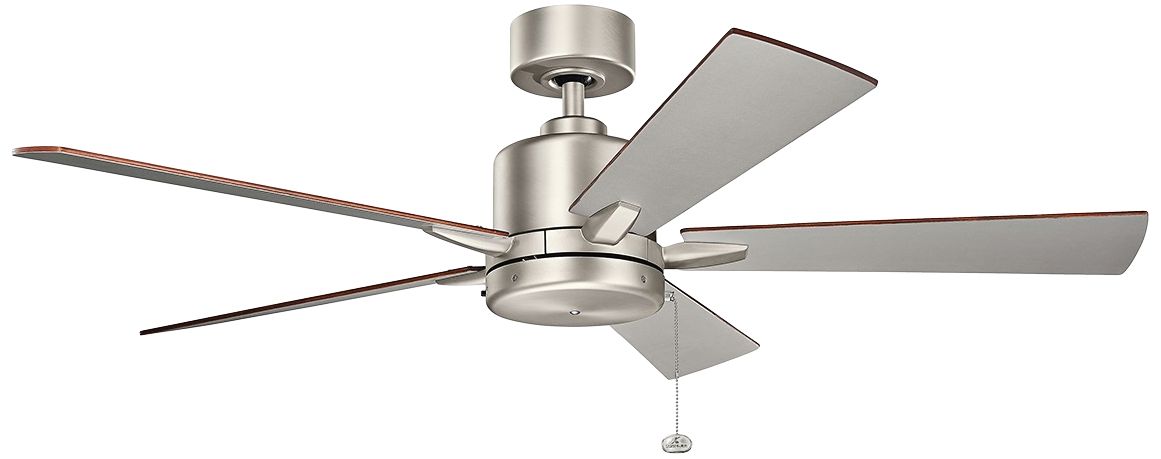 52" Kichler Bowen Brushed Nickel Modern Ceiling Fan with Pull Chain