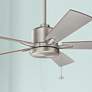 52" Kichler Bowen Brushed Nickel Modern Ceiling Fan with Pull Chain