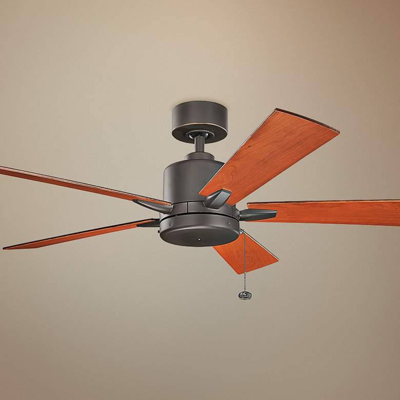 Image 1 52" Kichler Bowen Olde Bronze Ceiling Fan with Pull Chain