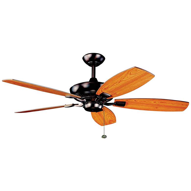 Image 2 52 inch Kichler Canfield Bronze and Cherry Ceiling Fan with Pull Chain