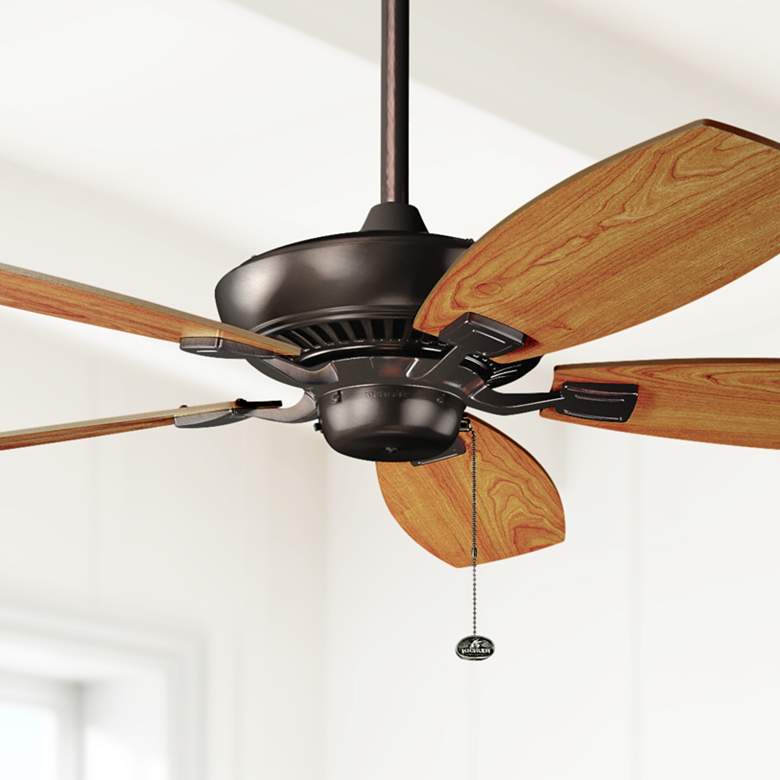 Image 1 52 inch Kichler Canfield Bronze and Cherry Ceiling Fan with Pull Chain