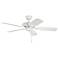52" Kichler Canfield White Wet Rated Ceiling Fan with Pull Chain