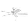 52" Kichler Canfield White Wet Rated Ceiling Fan with Pull Chain