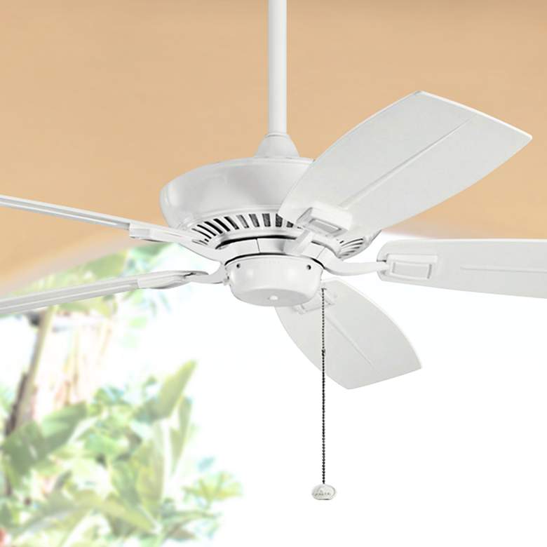 Image 1 52" Kichler Canfield White Wet Rated Ceiling Fan with Pull Chain