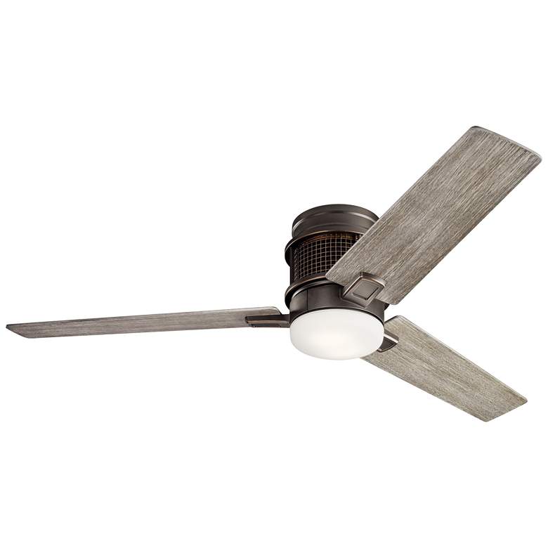 Image 2 52 inch Kichler Chiara Bronze LED Hugger Ceiling Fan with Wall Control