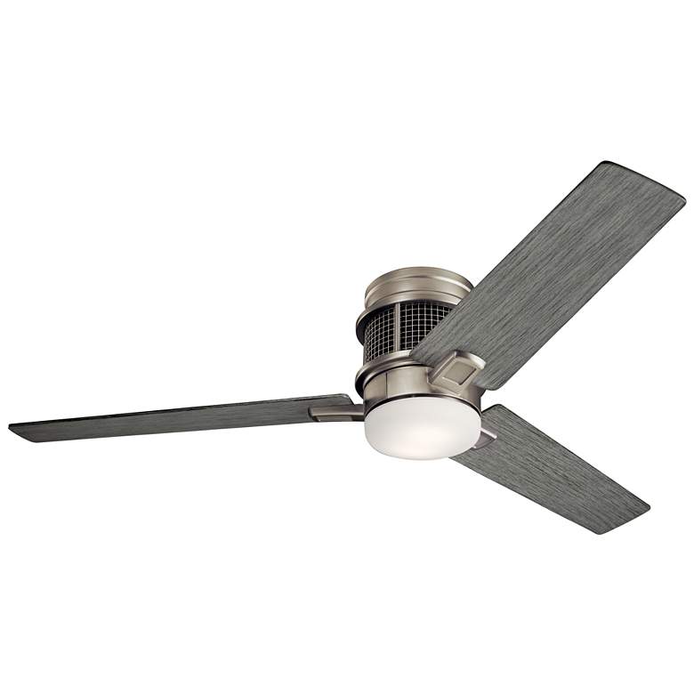 Image 2 52 inch Kichler Chiara Nickel LED Hugger Ceiling Fan with Wall Control