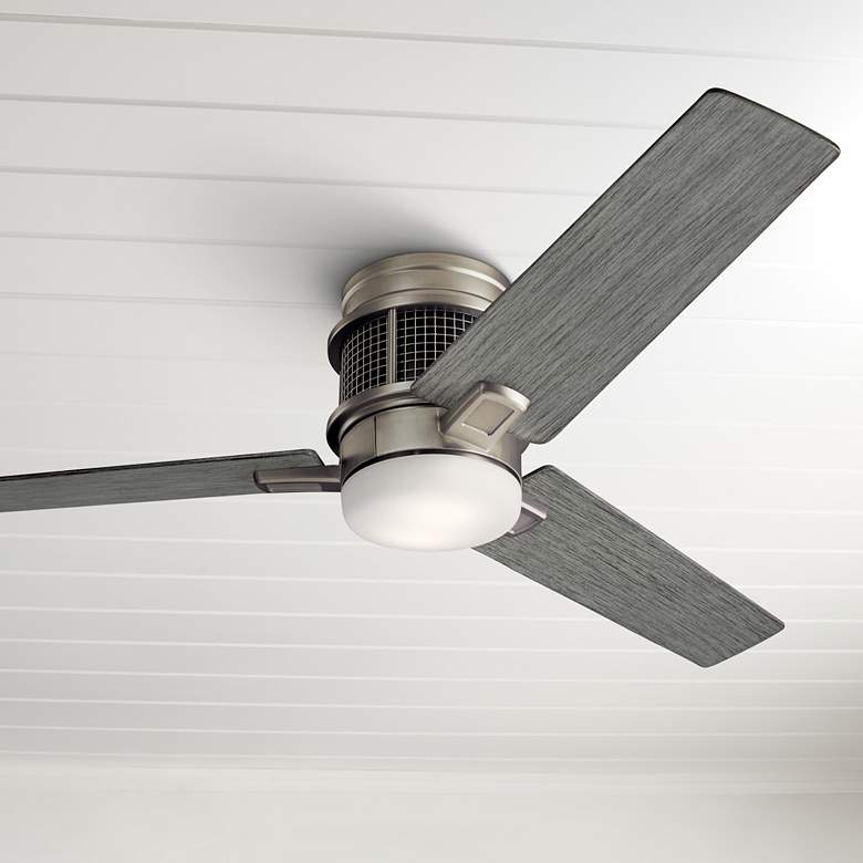 Image 1 52 inch Kichler Chiara Nickel LED Hugger Ceiling Fan with Wall Control