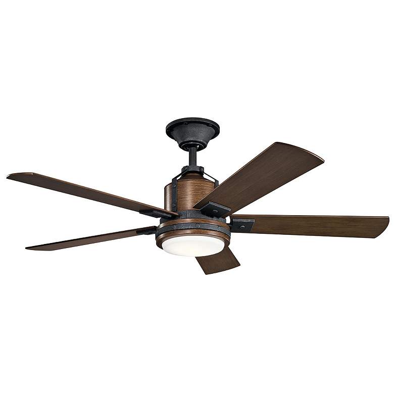 Image 2 52" Kichler Colerne Auburn Finish LED Ceiling Fan with Wall Control