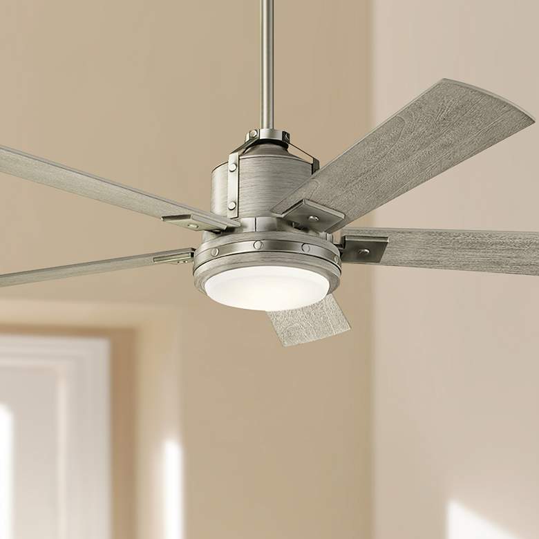 Image 1 52 inch Kichler Colerne Brushed Nickel LED Ceiling Fan with Wall Control