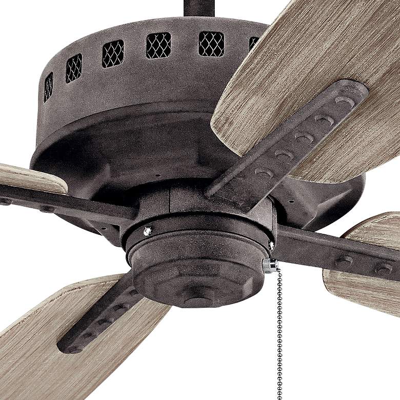 Image 3 52" Kichler Eads Weathered Zinc Outdoor Pull Chain Patio Ceiling Fan more views