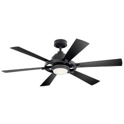 52" Kichler Gentry Distressed Black LED Ceiling Fan