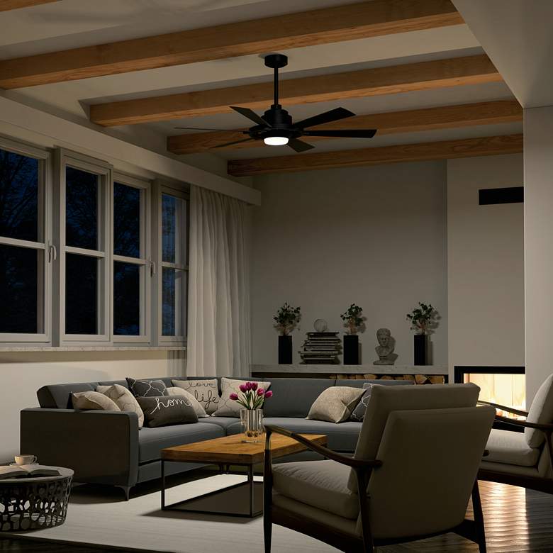Image 5 52" Kichler Gentry Distressed Black LED Ceiling Fan more views