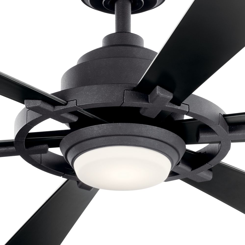 52" Kichler Gentry Distressed Black LED Ceiling Fan in scene