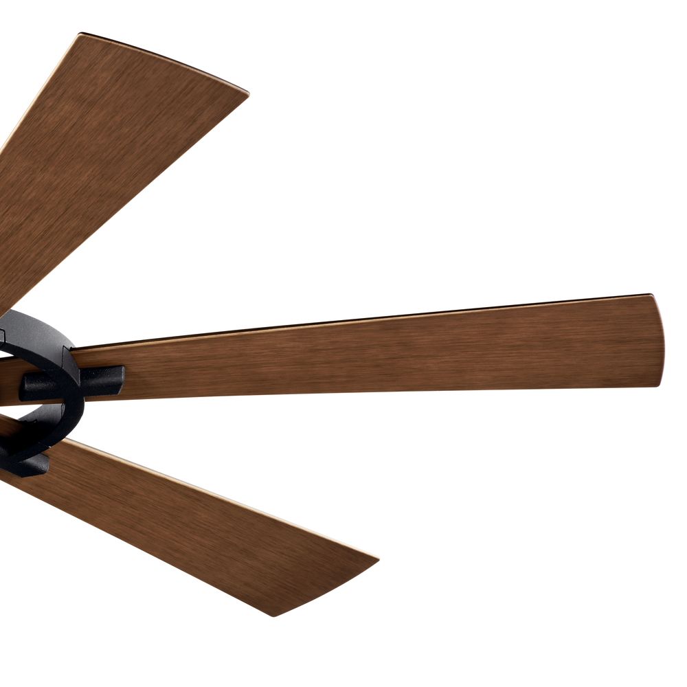 52" Kichler Gentry Distressed Black LED Ceiling Fan in scene