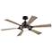 52" Kichler Gentry Lite Anvil Iron LED Damp Rated Fan with Remote