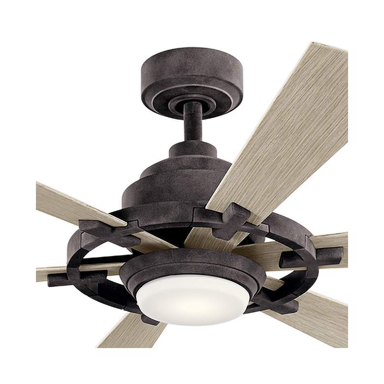 Image 3 52" Kichler Gentry Lite Weathered Zinc Damp Rated LED Fan with Remote more views