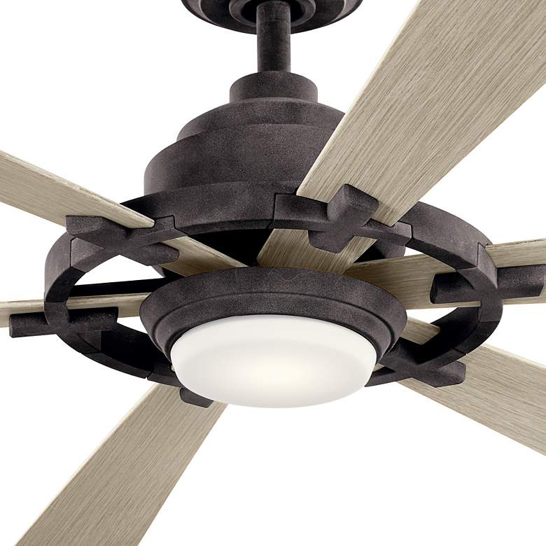 Image 5 52" Kichler Gentry Lite Weathered Zinc Damp Rated LED Fan with Remote more views