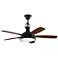 52" Kichler Hatteras Bay Black Damp Rated LED Ceiling Fan with Remote