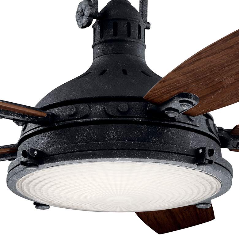 Image 3 52" Kichler Hatteras Bay Black Damp Rated LED Ceiling Fan with Remote more views