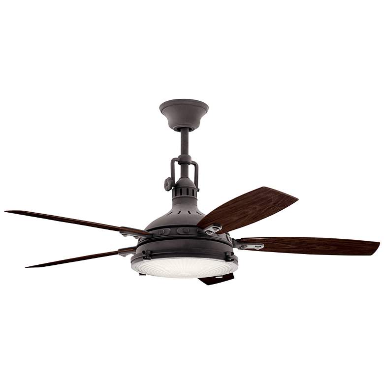 Image 2 52" Kichler Hatteras Bay Weathered Zinc LED Outdoor Ceiling Fan