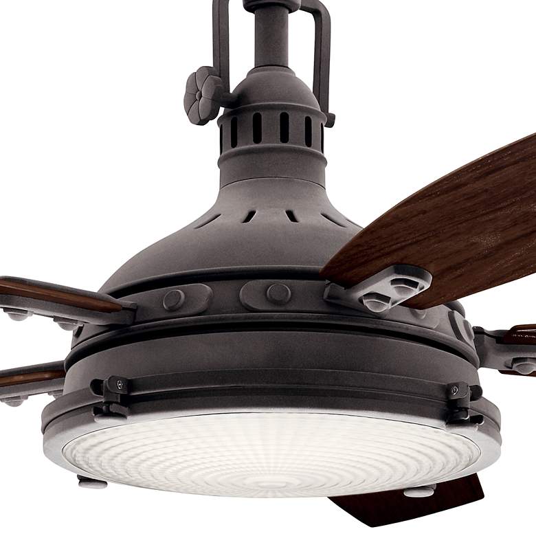 Image 3 52" Kichler Hatteras Bay Weathered Zinc LED Outdoor Ceiling Fan more views