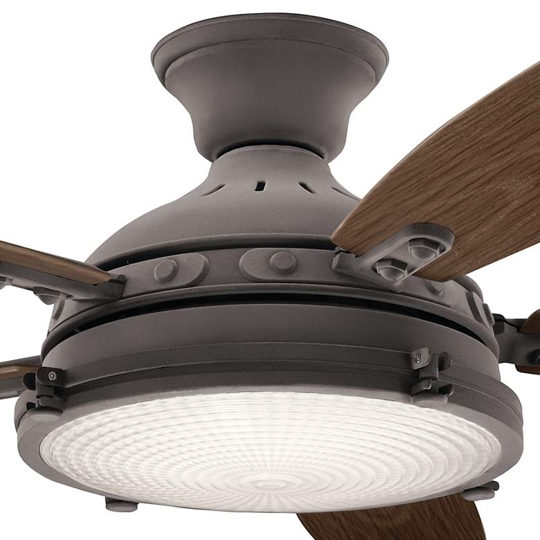 Image 4 52" Kichler Hatteras Bay Weathered Zinc LED Outdoor Ceiling Fan more views