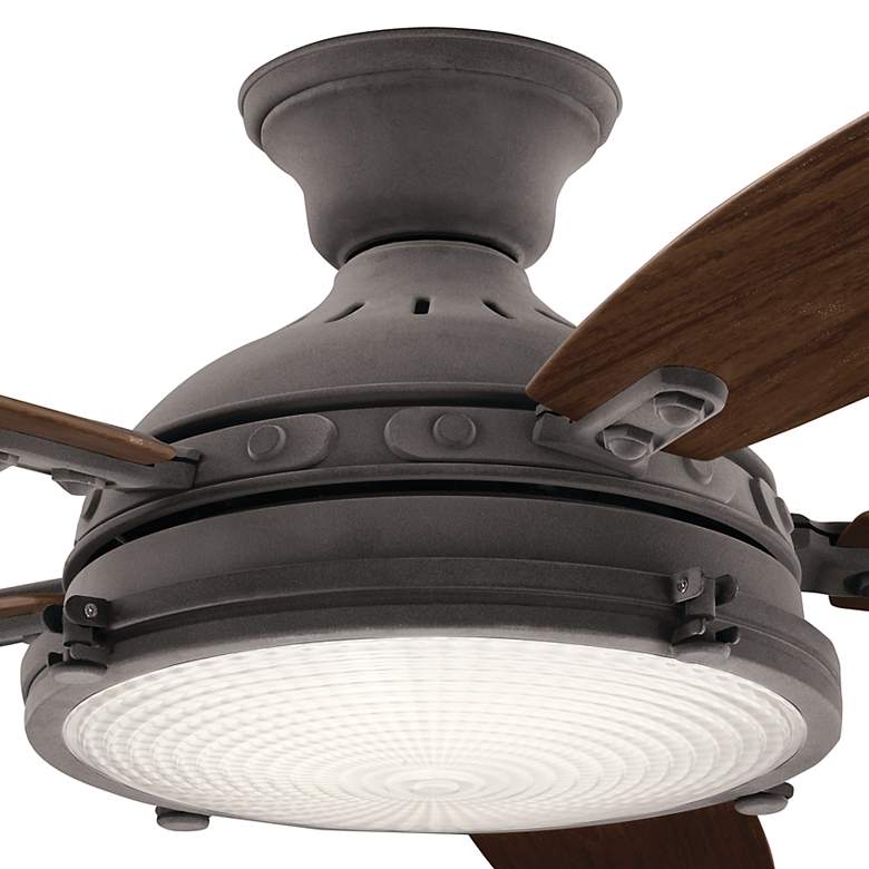 Image 5 52" Kichler Hatteras Bay Weathered Zinc LED Outdoor Ceiling Fan more views