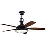 52" Kichler Hatteras Bay Weathered Zinc LED Outdoor Ceiling Fan