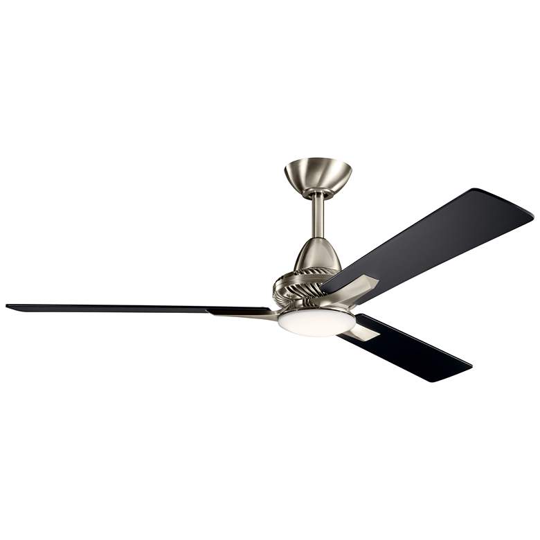 Image 2 52 inch Kichler Kosmus Brushed Stainless Steel LED Ceiling Fan with Remote