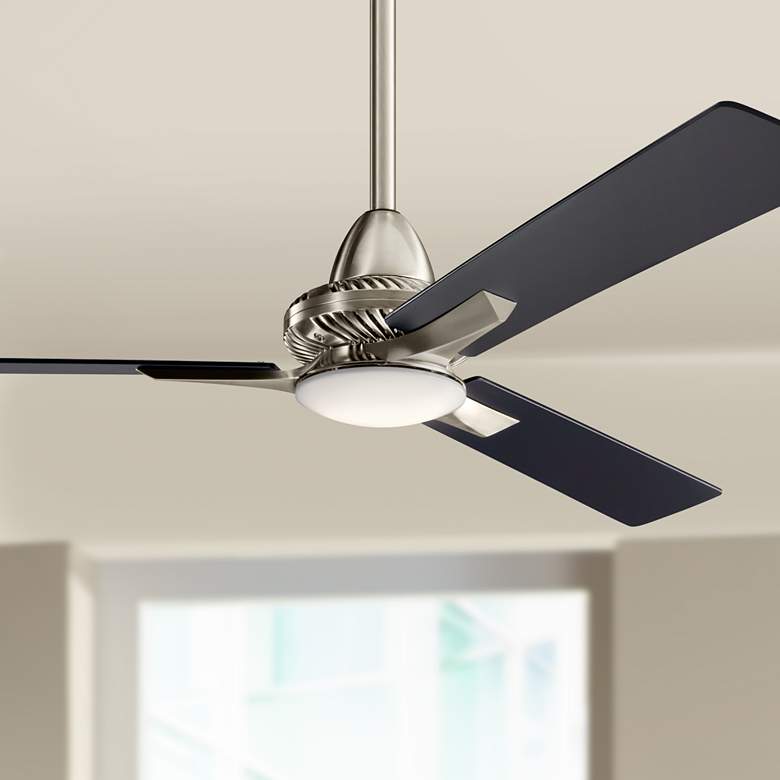 Image 1 52" Kichler Kosmus Brushed Stainless Steel LED Ceiling Fan with Remote