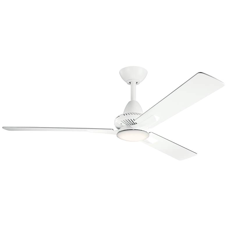 Image 2 52" Kichler Kosmus Matte White LED Ceiling Fan with Remote
