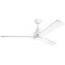 52" Kichler Kosmus Matte White LED Ceiling Fan with Remote