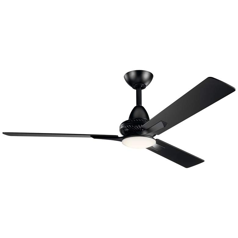Image 2 52 inch Kichler Kosmus Satin Black LED Ceiling Fan with Remote
