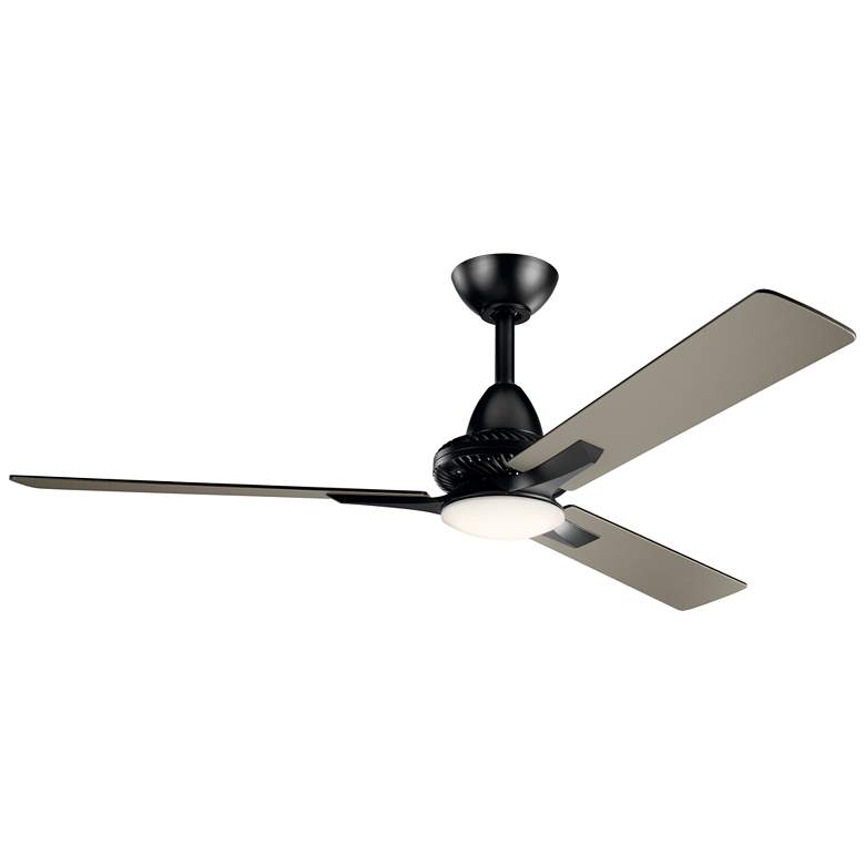 Image 5 52 inch Kichler Kosmus Satin Black LED Ceiling Fan with Remote more views
