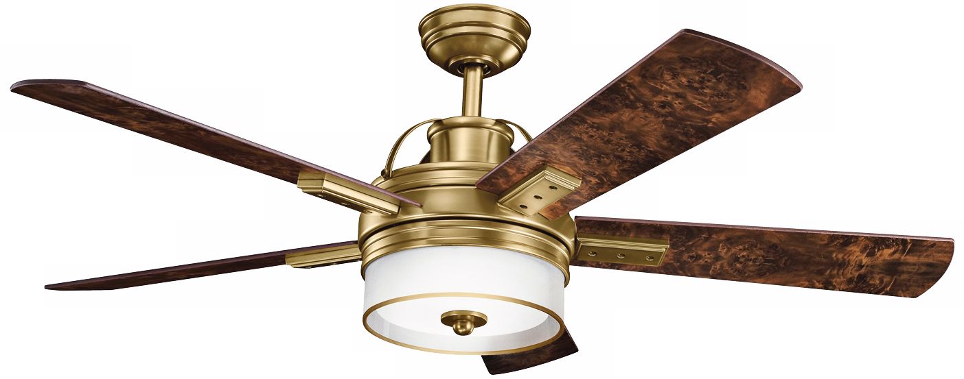 52" Kichler Lacey Burnished Antique Brass Ceiling Fan