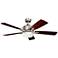 52" Kichler Leeds Antique Pewter LED Ceiling Fan with Wall Control