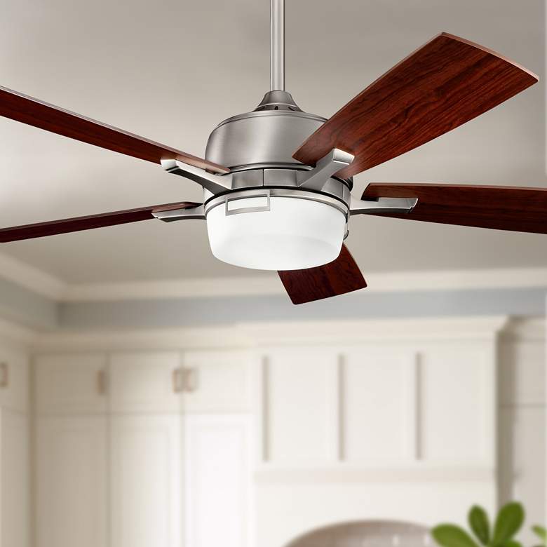 52&quot; Kichler Leeds Antique Pewter LED Ceiling Fan with Wall Control