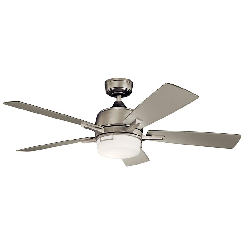 Image 2 52 inch Kichler Leeds Brushed Nickel LED Ceiling Fan with Wall Control