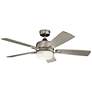 52" Kichler Leeds Brushed Nickel LED Ceiling Fan with Wall Control